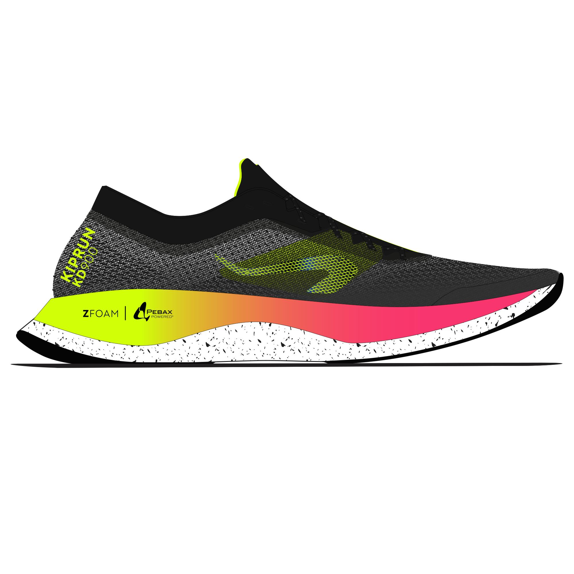 Scarpe running uomo KD 500 2 nero-rosa-giallo 6/10