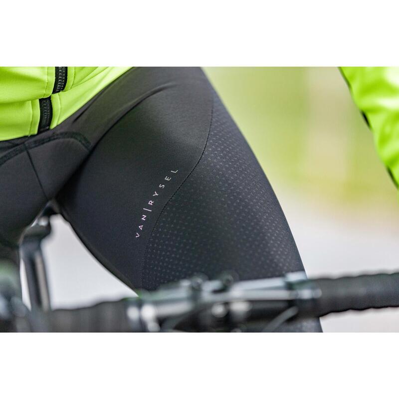 Radhose lang ohne Träger Rennrad kaltes Wetter Damen schwarz gelb