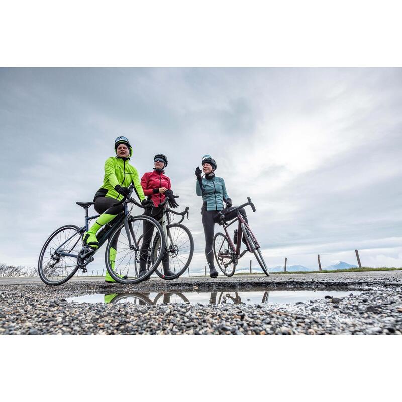 Radhose lang ohne Träger Rennrad kaltes Wetter Damen schwarz gelb