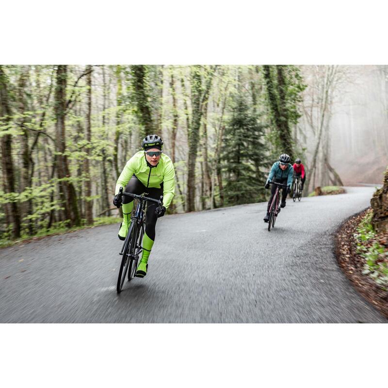 Radhose lang ohne Träger Rennrad kaltes Wetter Damen schwarz gelb