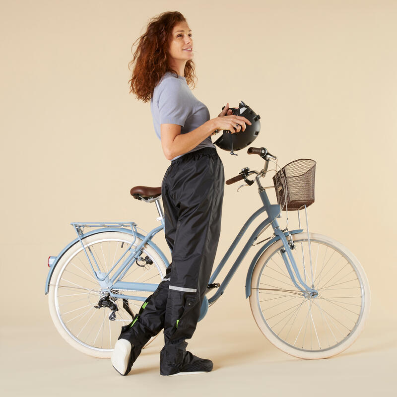 Ochraniacze spodni na rower miejski Btwin 100 p/deszczowe z osłonami na buty