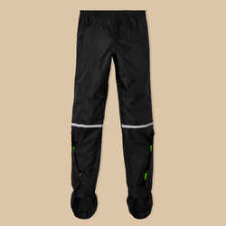 City Cycling Rain Overtrousers with Built-In Overshoes 100 - Black