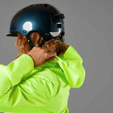 Women's Waterproof Urban Cycling Jacket - Neon Yellow