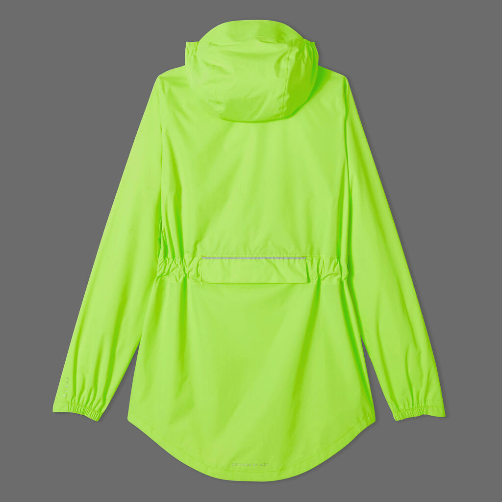 Women's Waterproof Urban Cycling Jacket - Neon Yellow