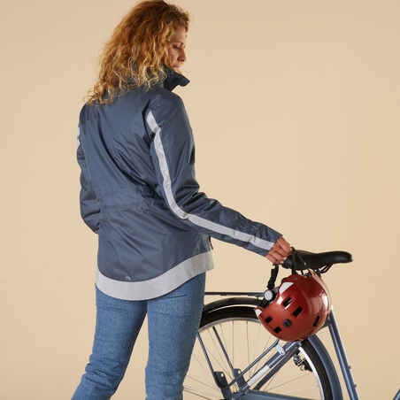 Mornarsko modra ženska kolesarska dežna jakna 540
