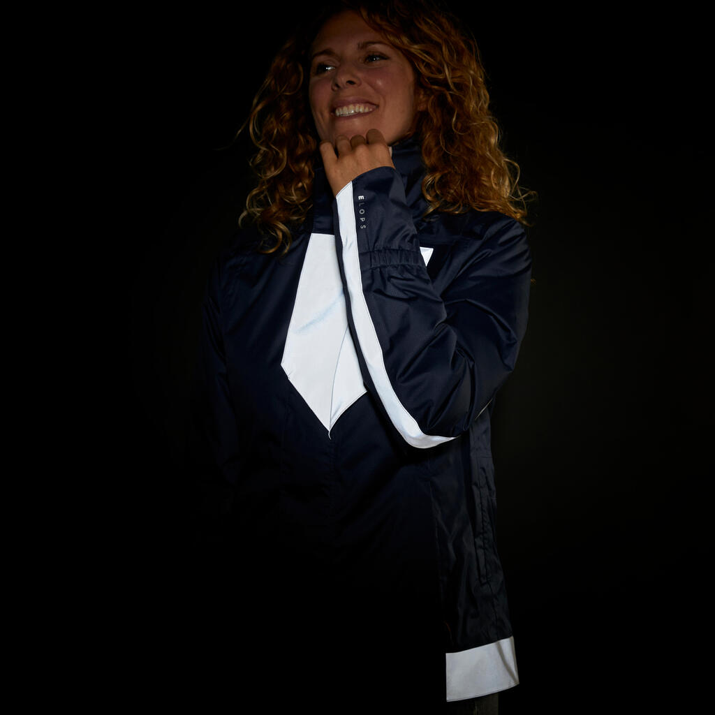 Women's Cycling Warm Rain Jacket 540 - Navy Blue