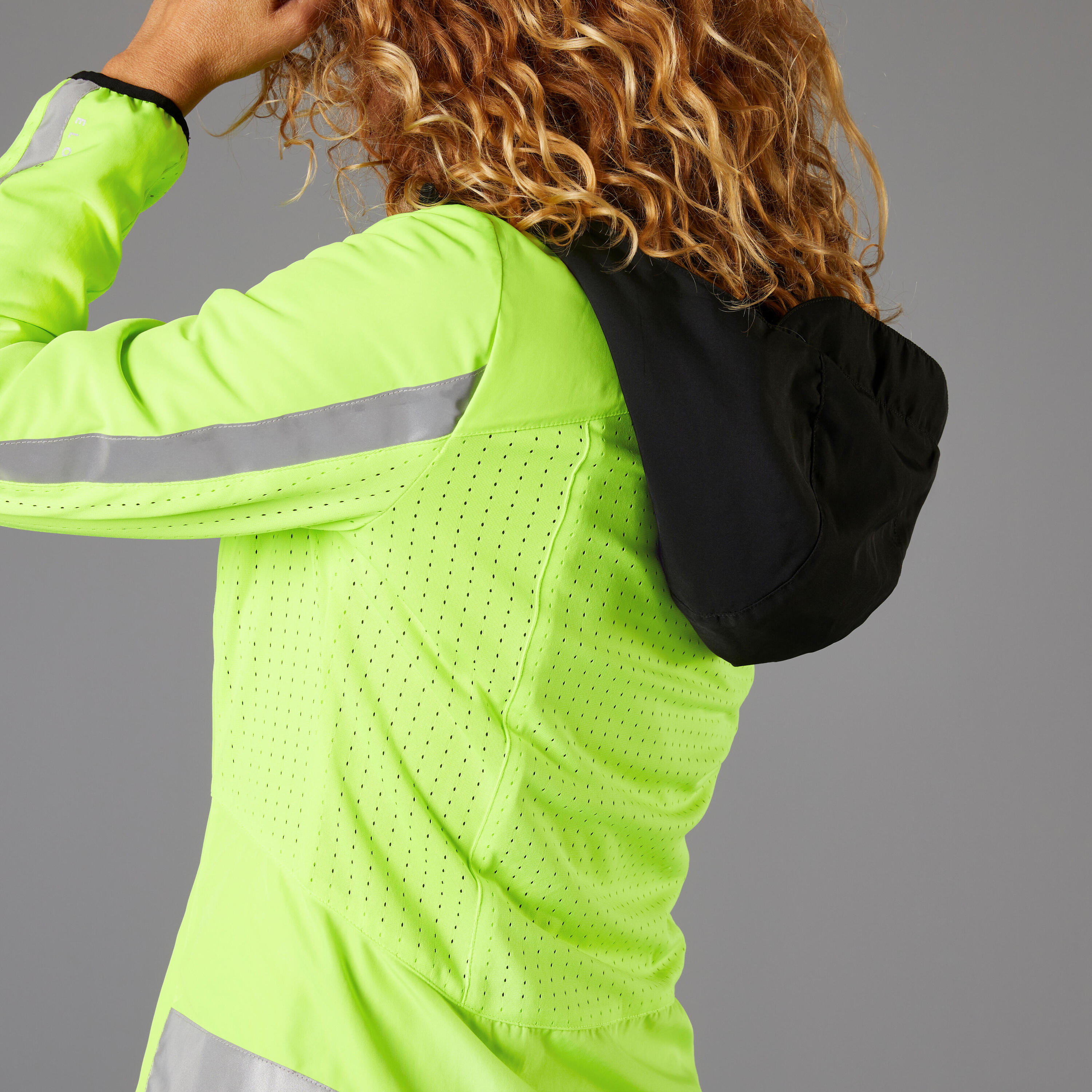 Women's Warm Reversible Cycling Jacket - Black/Hi-Vis 5/17