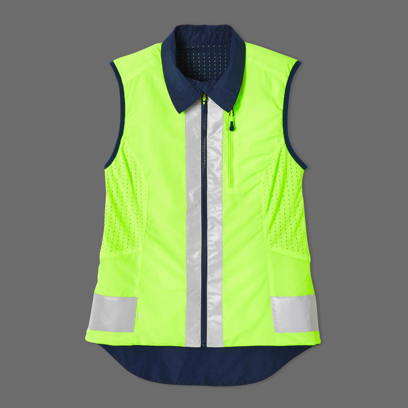 Omkeerbare fietsbodywarmer voor dames 560 PBM voor zichtbaarheid dag/nacht