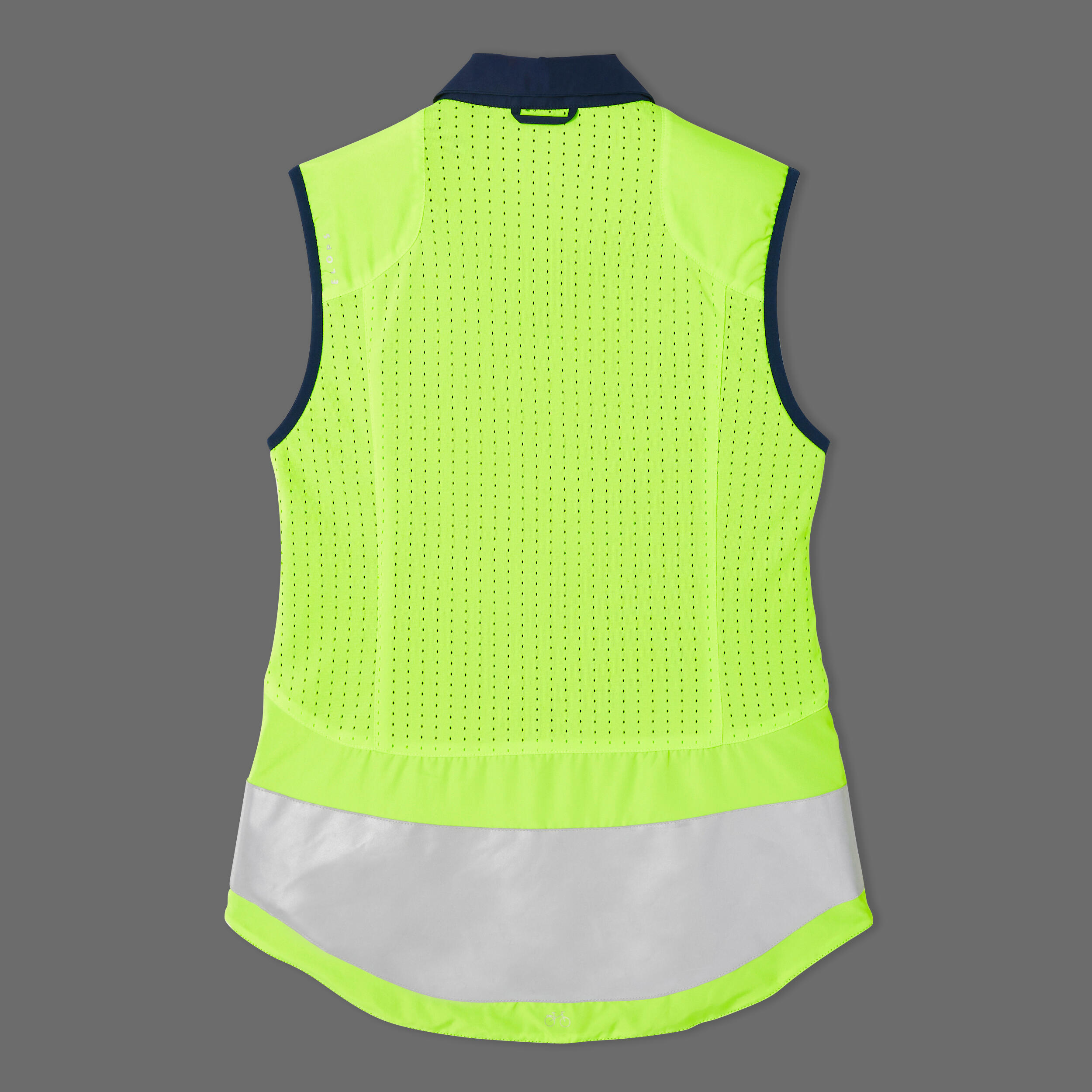 Gilet ciclismo donna 560 DPI fluo blu reversibile 17/19