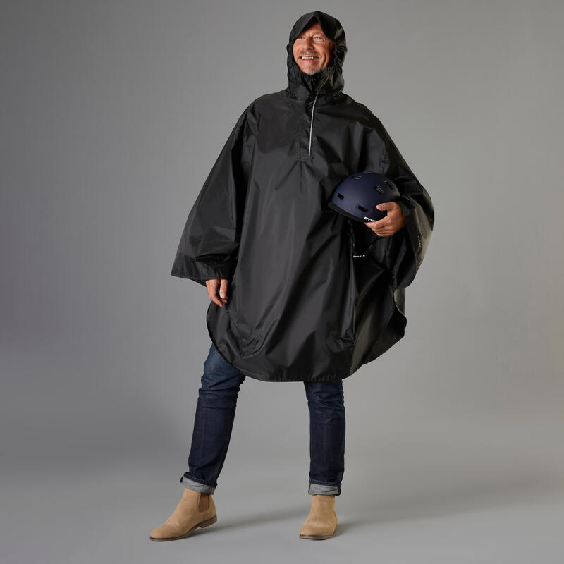 Poncho impermeable ciclismo urbano 100 negro