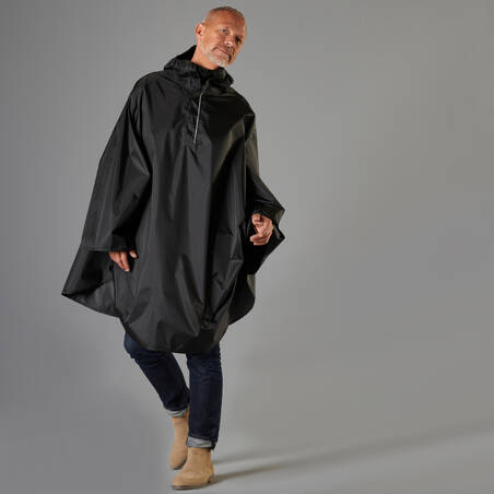 100 City Cycling Poncho Black - Decathlon