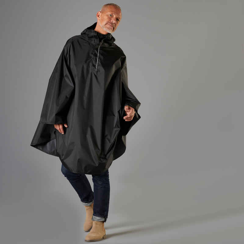 Poncho impermeable ciclismo urbano 100 negro