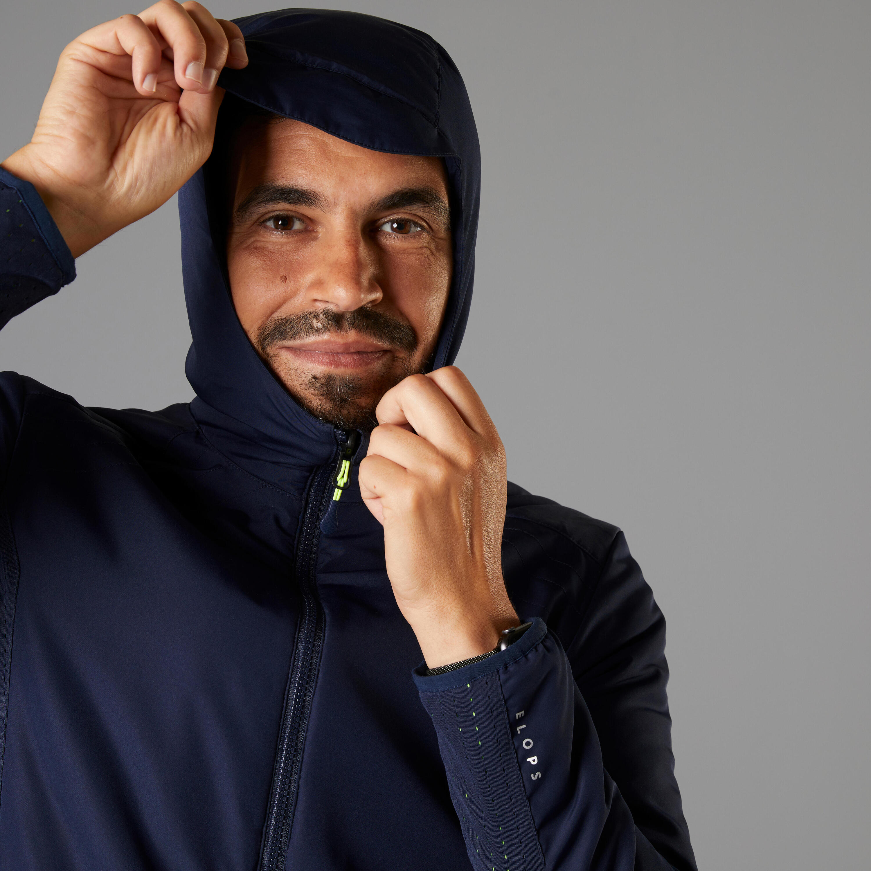 CHAQUETA CICLISMO INVIERNO HOMBRE REVERSIBLE ELOPS 500 ALTA VISIBILIDAD EN1150 12/19
