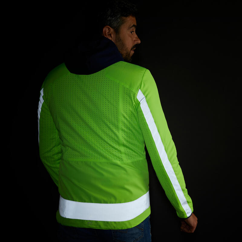 CHAQUETA CICLISMO INVIERNO HOMBRE REVERSIBLE ELOPS 500 ALTA VISIBILIDAD EN1150