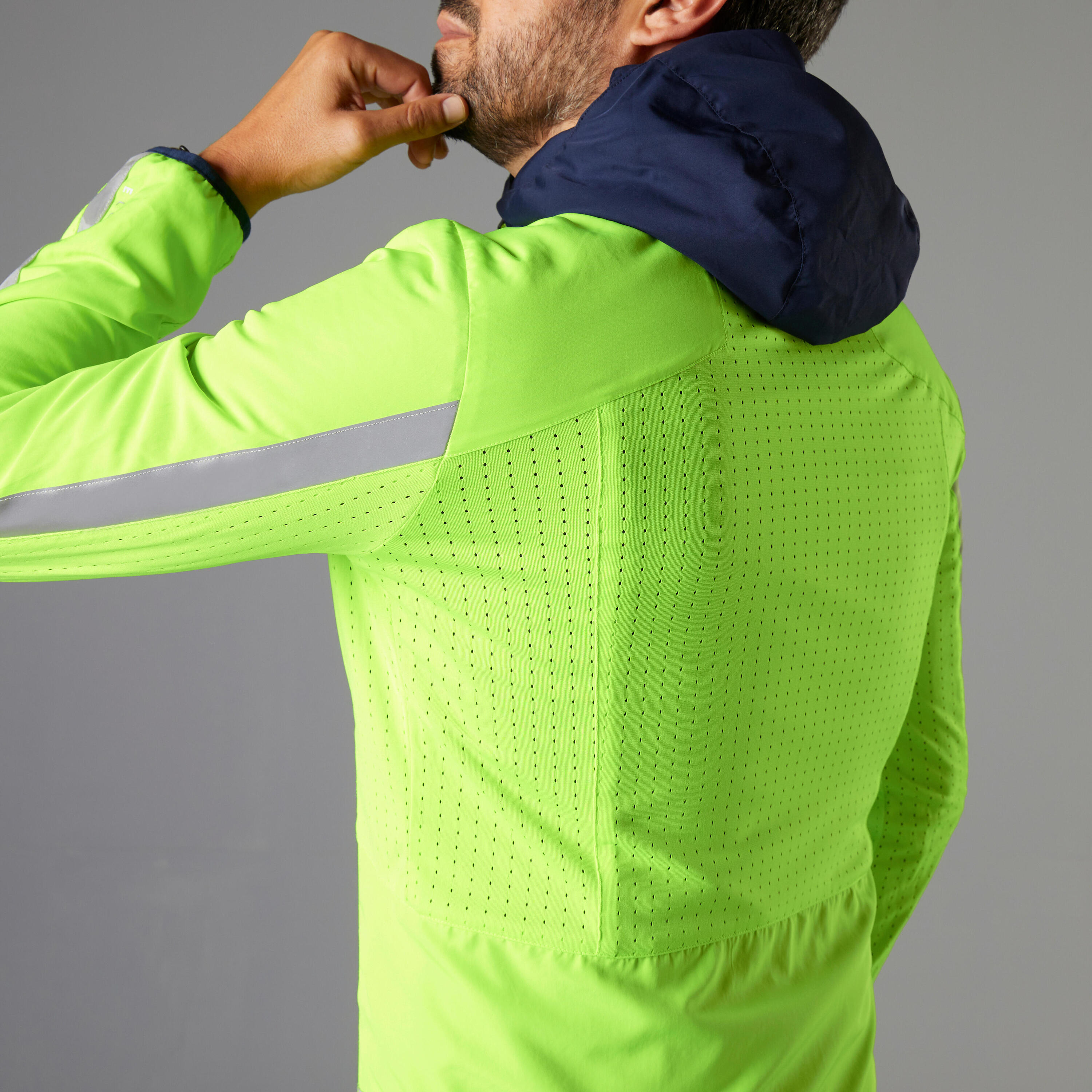 CHAQUETA CICLISMO INVIERNO HOMBRE REVERSIBLE ELOPS 500 ALTA VISIBILIDAD EN1150 5/19