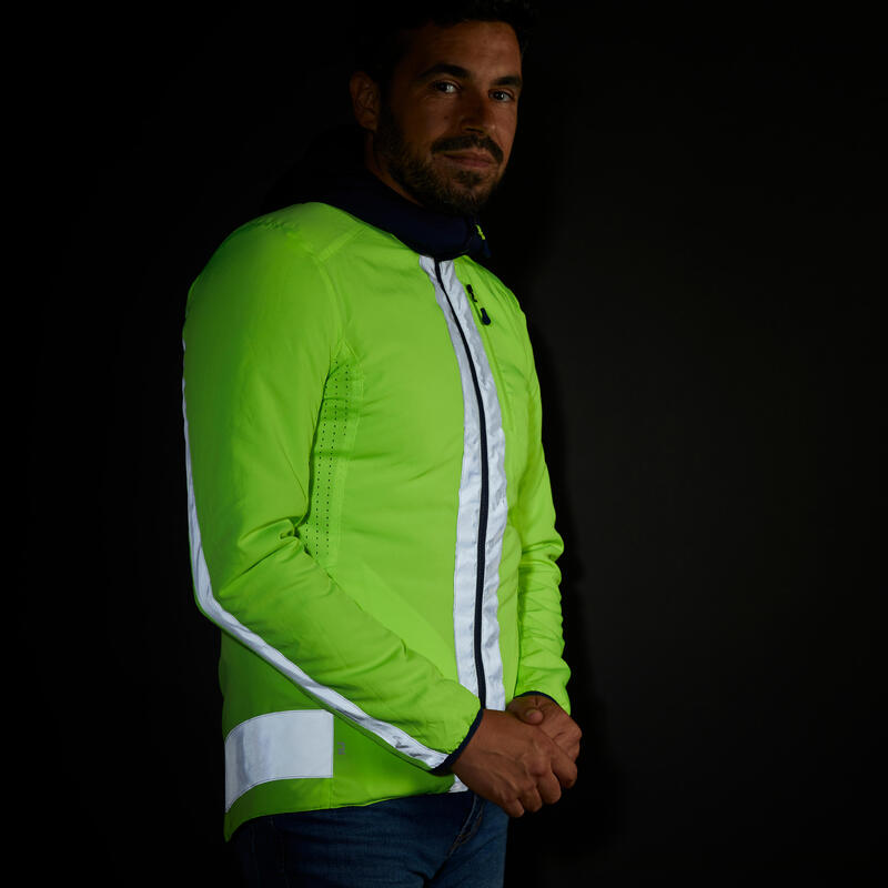 CHAQUETA CICLISMO INVIERNO HOMBRE REVERSIBLE ELOPS 500 ALTA VISIBILIDAD EN1150