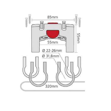 Handlebar Attachment Klickfix 26 / 31.8 mm