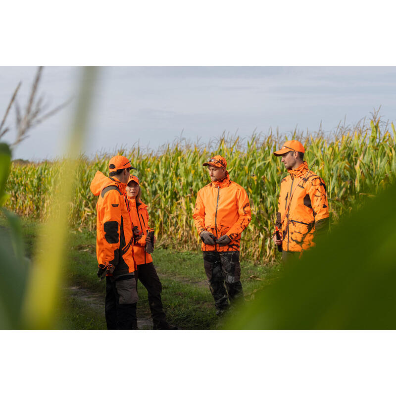 Chaqueta Caza Solognac Supertrack 900 Adulto Naranja Fluo Resistente Impermeable