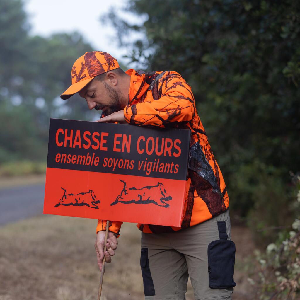 VESTE CHASSE IMPERMÉABLE SILENCIEUSE LIGHT CAMO FLUO 500