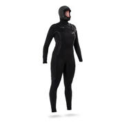 Combinaison néoprène 5/4 surf femme expert avec cagoule intégrée et zip poitrine