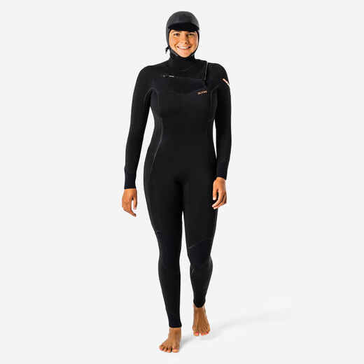 
      Women's Advanced Surfing 5/4 Neoprene Diving Suit with Hood and Chest Zip 
  