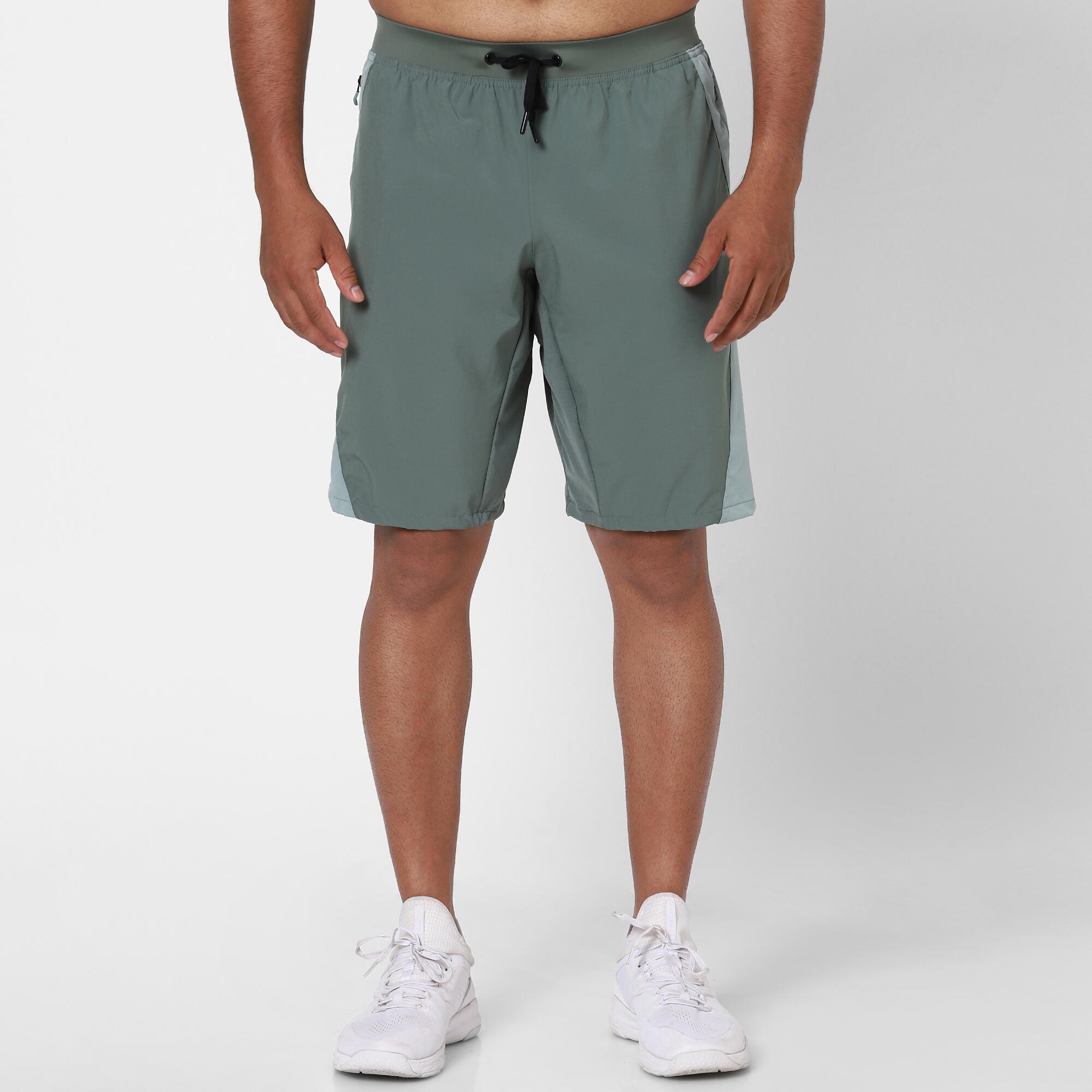 Buy Men Recycled Polyester Regular Gym Shorts - Plain Green Online ...