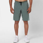 Men Recycled Polyester Regular Gym Shorts - Plain Green