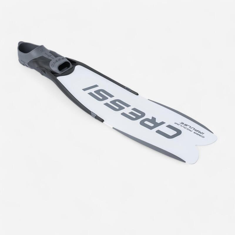 Freediving white fins CRESSI GARA Modular IMPULSE CRESSI Decathlon