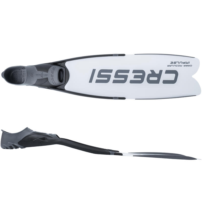Freediving white fins CRESSI GARA Modular IMPULSE CRESSI Decathlon