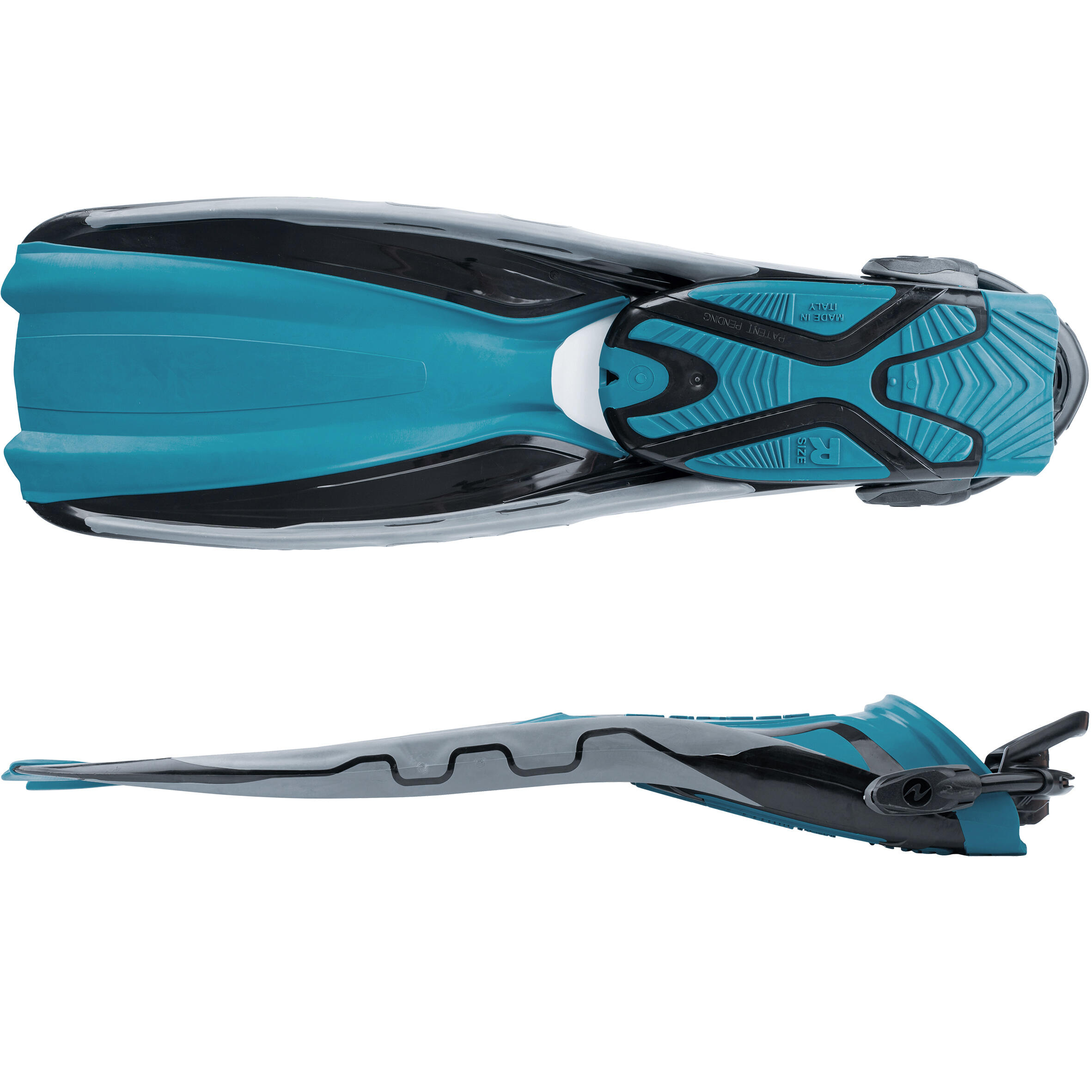 Aletas Buceo Botella Regulables Aqualung Phazer Azul Negro 3/7