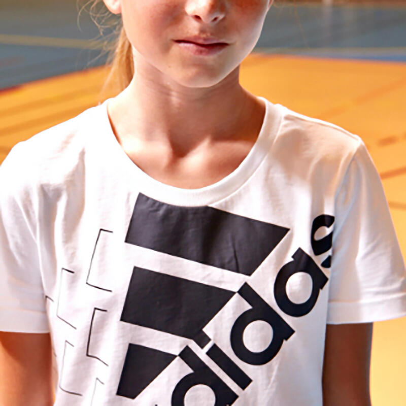 T-shirt bambina ginnastica Adidas 500 cotone bianca