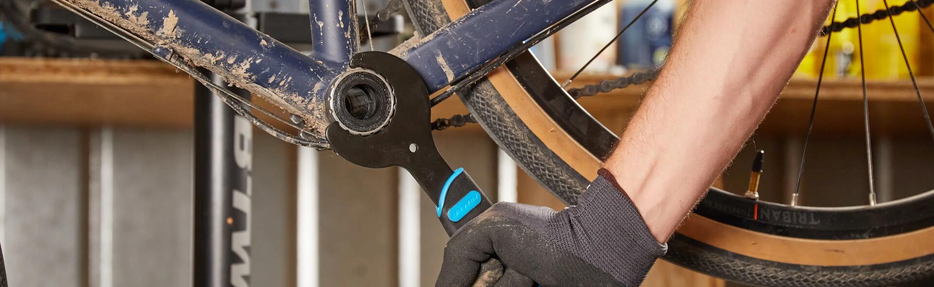 Man repairing a bike