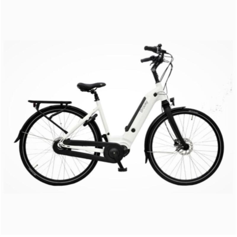 VÉLO DE VILLE À ASSISTANCE ÉLECTRIQUE BROOKY BB1 BLANC CADRE BAS