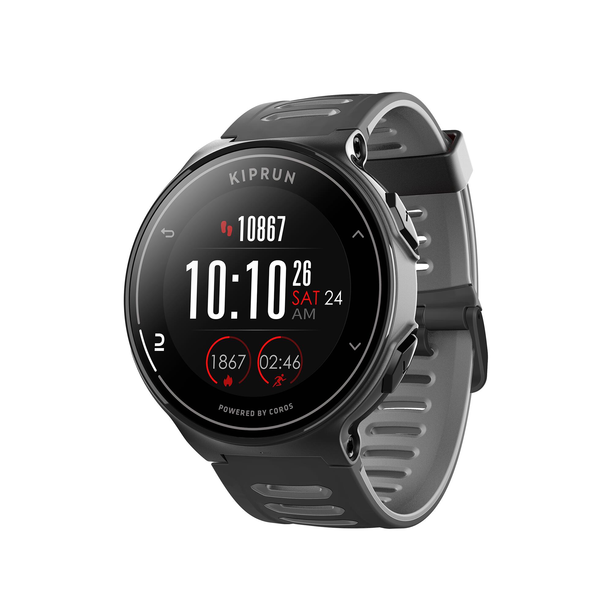 Ceas Smartwatch Multisport GPS Kiprun 500 Negru-Gri KIPRUN decathlon.ro