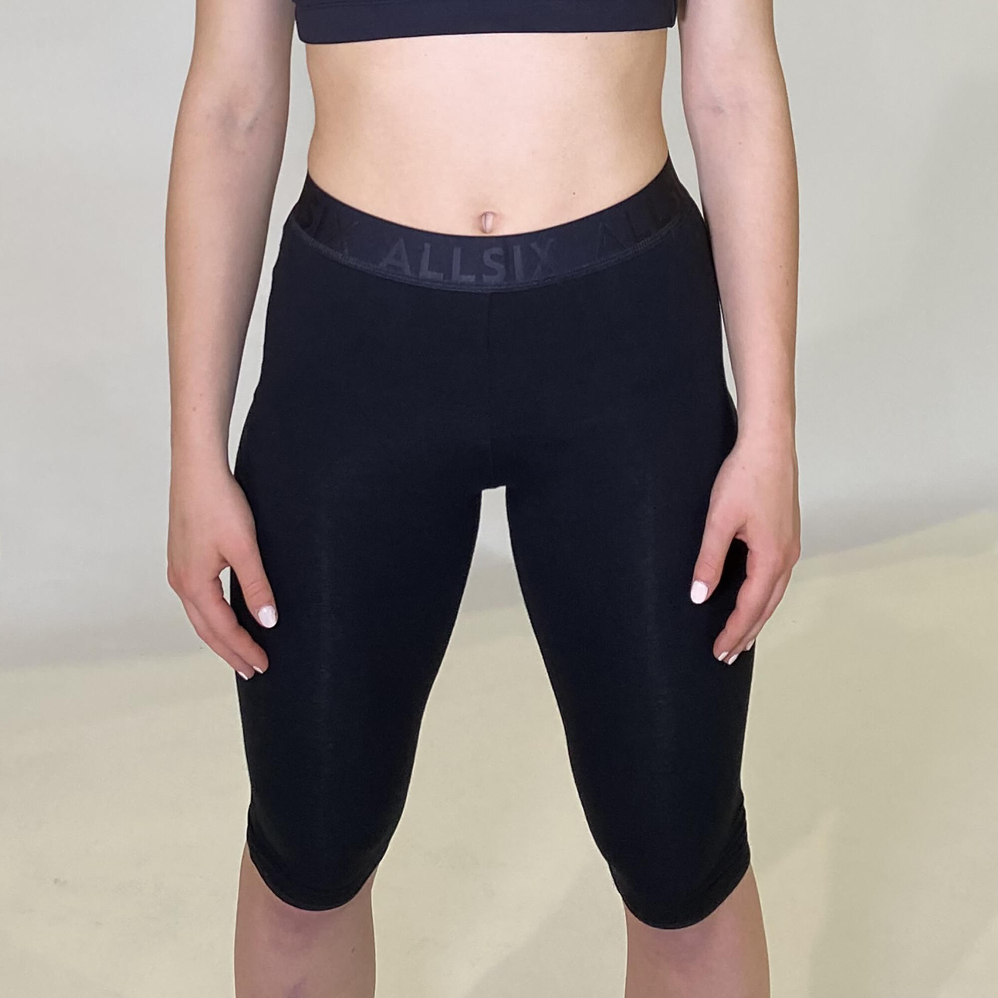 Leggings de algodón negro para jugadoras de voleibol ALLSIX