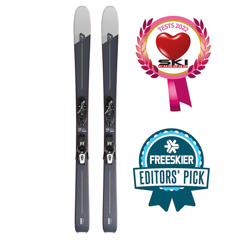 Set schiuri cu legături schi freeride FR 100 ROOKIE 90