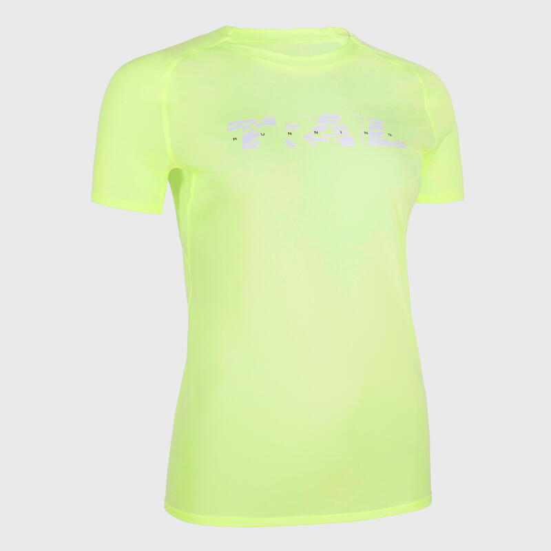 Women's trail running Short-Sleeved T-shirt - Graph/Lime 