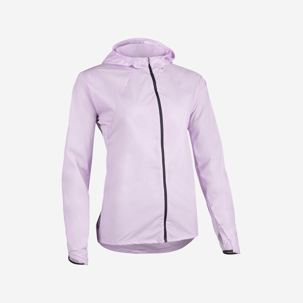 WOMEN'S TRAIL RUNNING LONG-SLEEVED WINDPROOF JACKET - LILAC