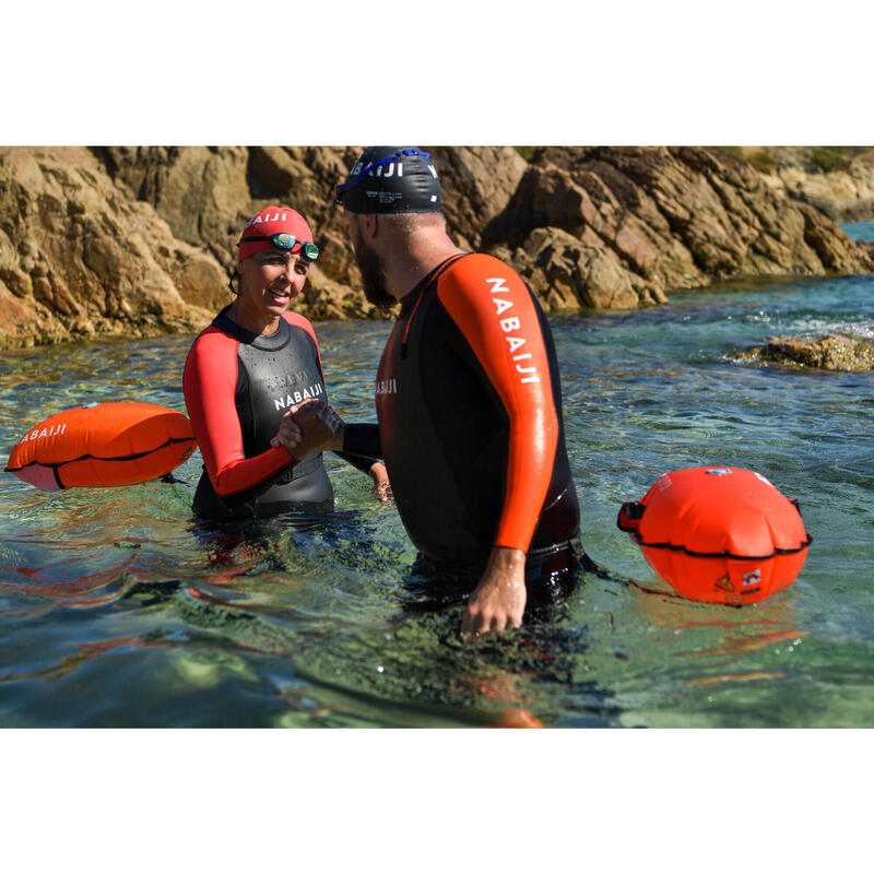 Schwimmanzug Neopren Herren Freiwasserschwimmen – OWS 100 2/2 schwarz/orange 