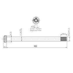 Front Wheel 12 x 100 mm Aluminium Thru Axle 1.5 mm Tread Without Quick-Release