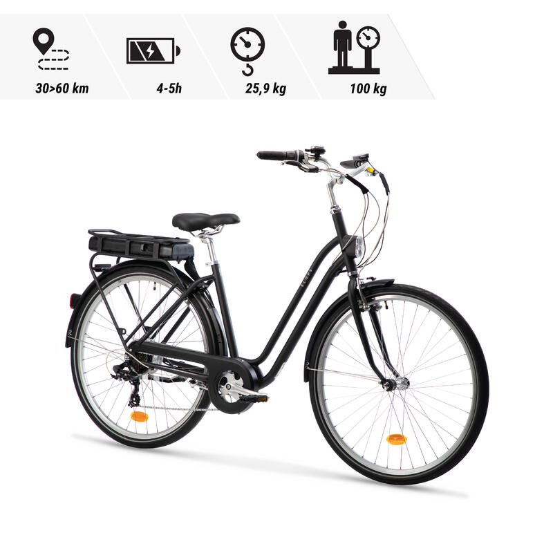 SEGUNDA VIDA: BICICLETA URBANA ELECTRICA ELOPS EBIKE 120 CUADRO BAJO NEGRO