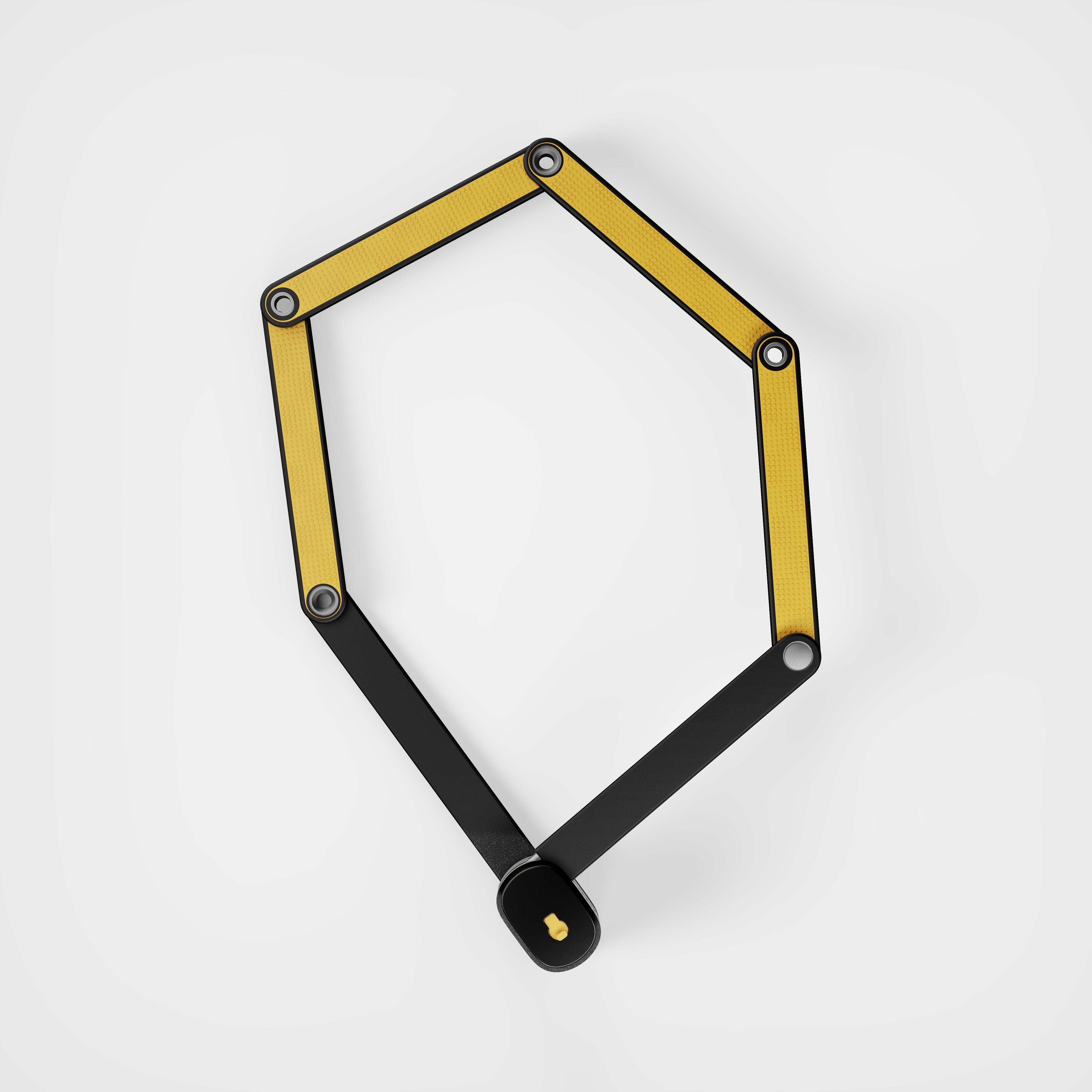 Buy Cycle Lock - Foldable 500 - Black _PIPE_ Sunflower Yellow