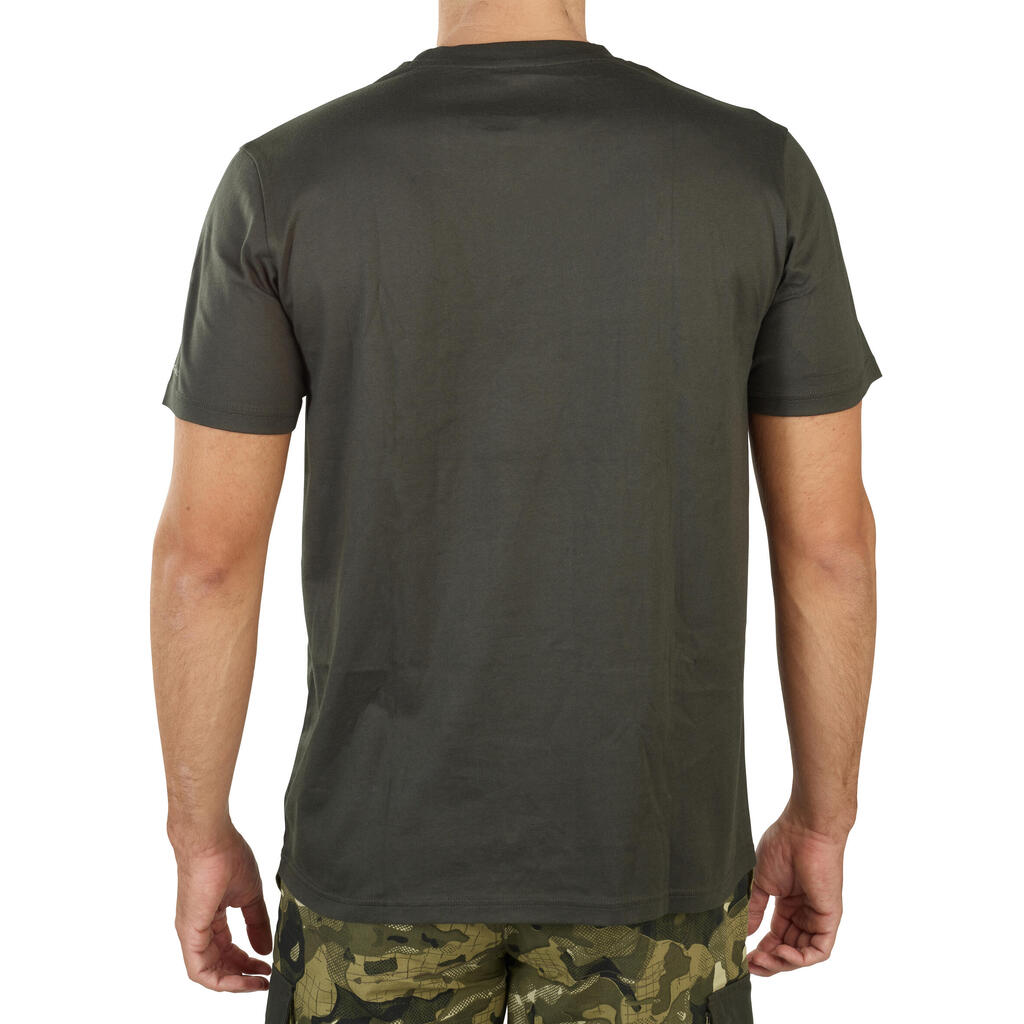 Men's Hunting Short-sleeved Cotton T-Shirt - 100 pointer green