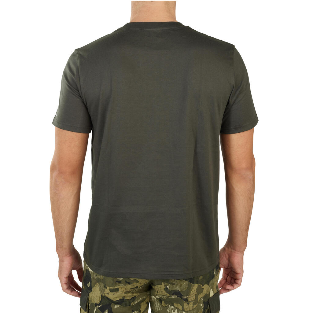 Men's Hunting Short-sleeved Cotton T-Shirt - 100 pointer green