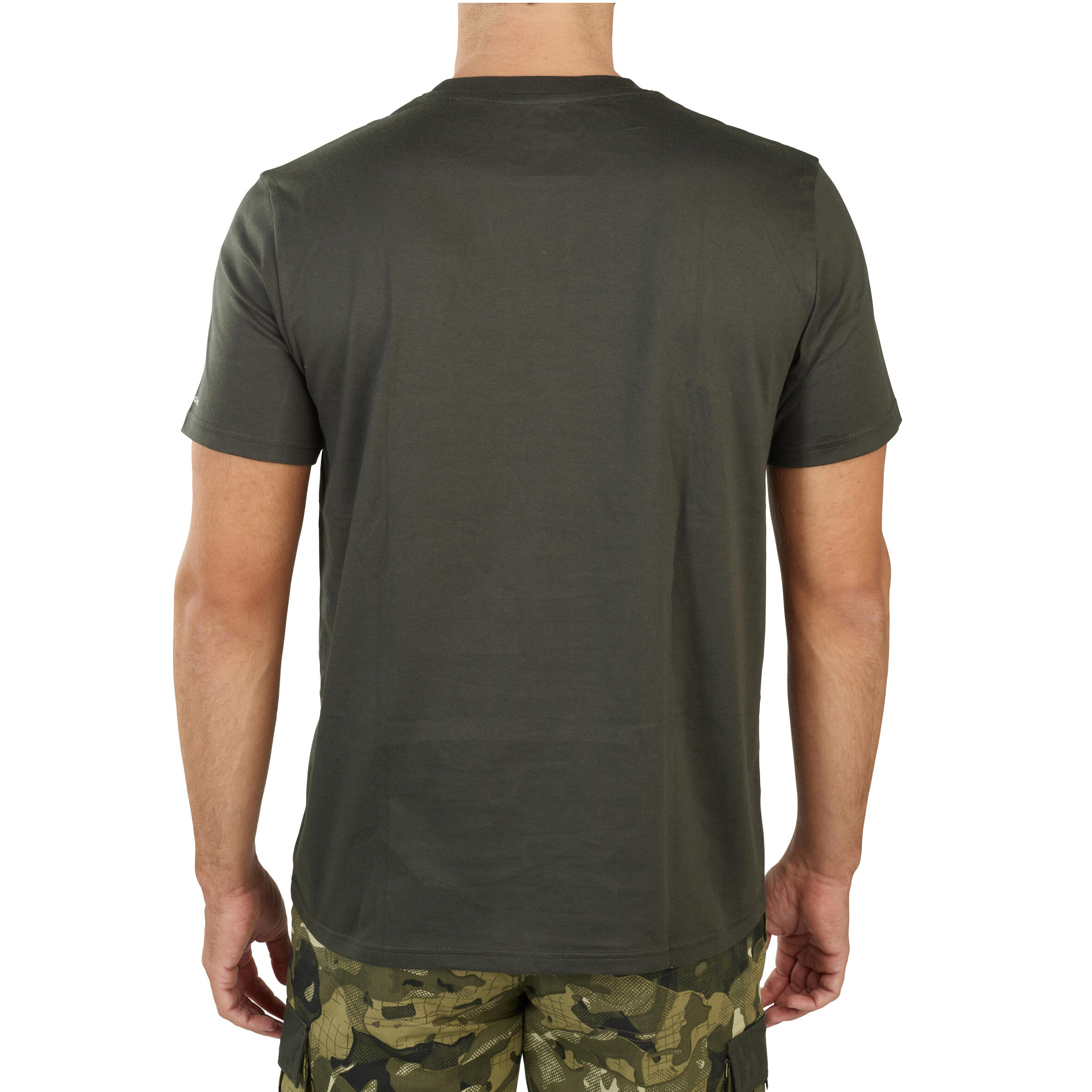 Cotton short-sleeved T-shirt - 100 Boar green 5/6