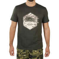 Men's Hunting Cotton Short-sleeved T-shirt - 100 boar green