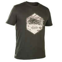 Men's Hunting Cotton Short-sleeved T-shirt - 100 boar green