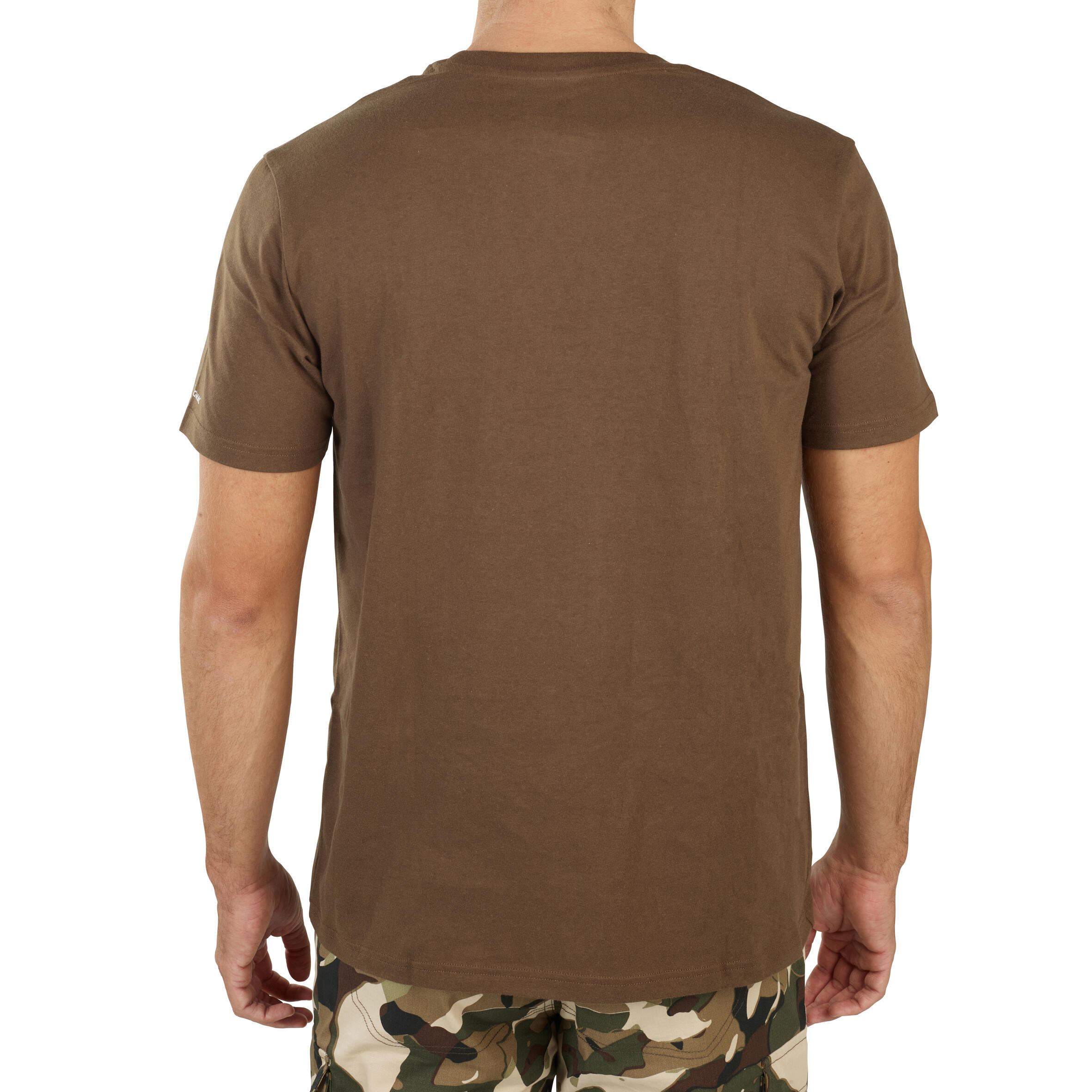 Short-sleeved cotton T-shirt 100 Stag brown 5/6