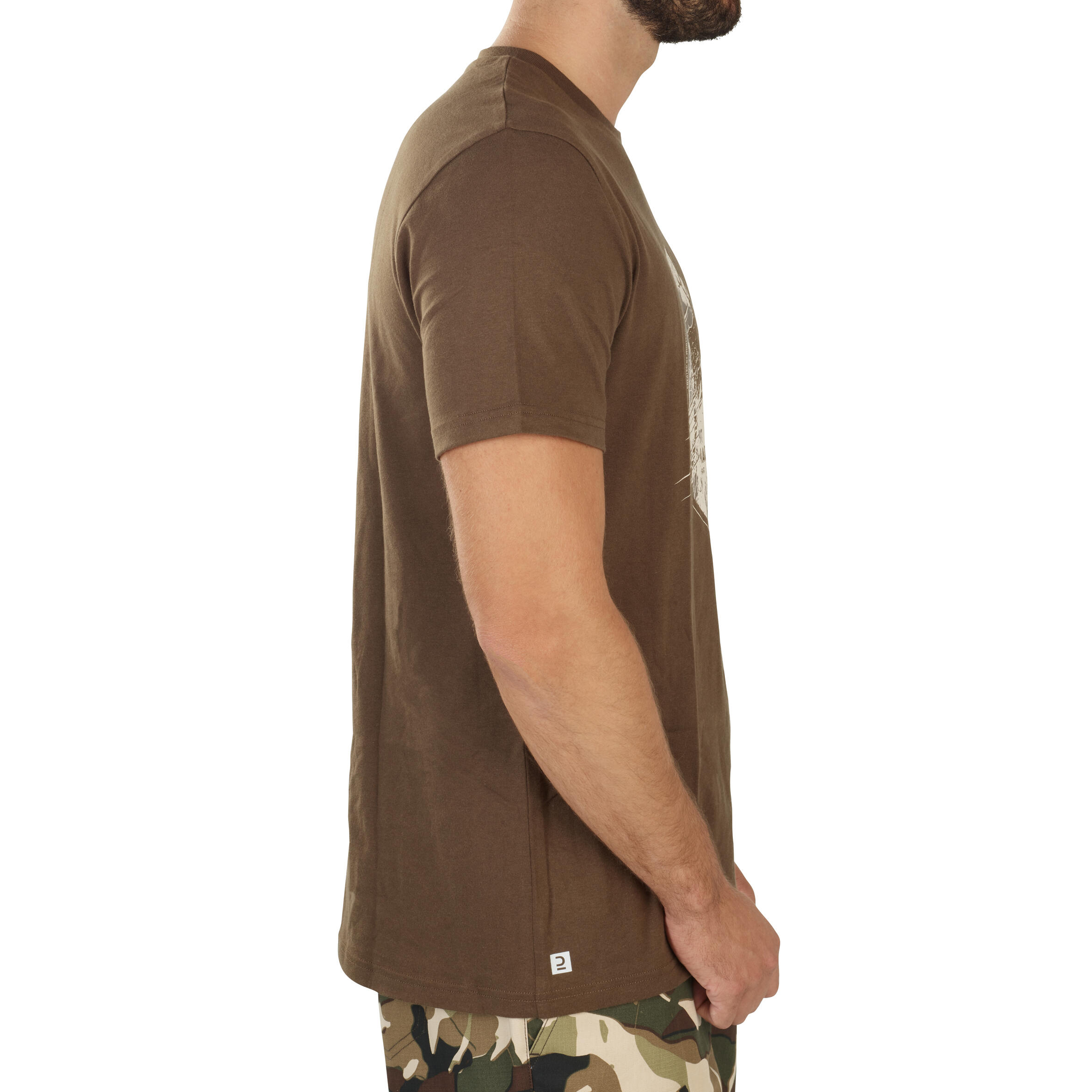 Short-sleeved cotton T-shirt 100 Stag brown 4/6