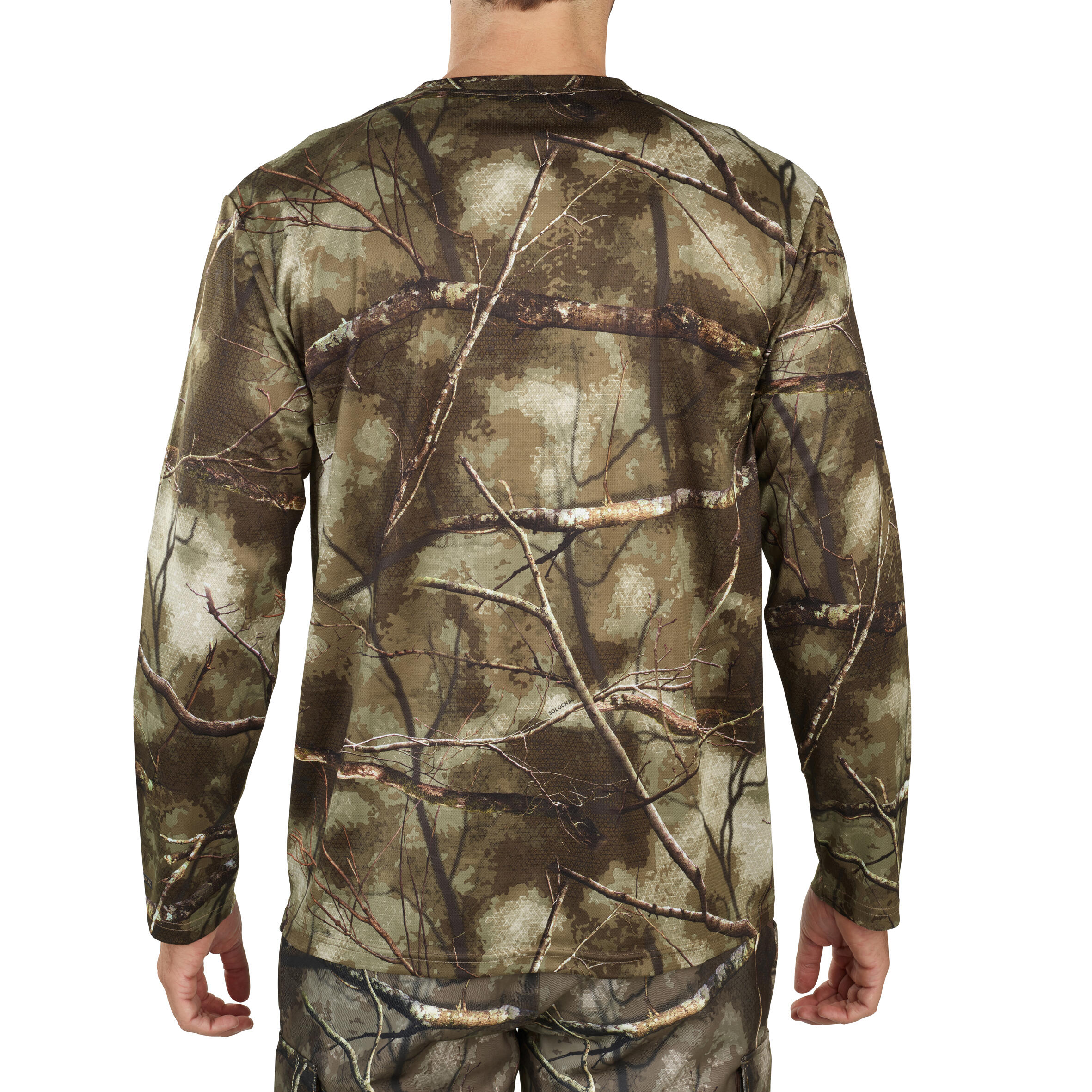 Long-sleeve Breathable T-shirt - Treemetic 100 Camouflage - SOLOGNAC